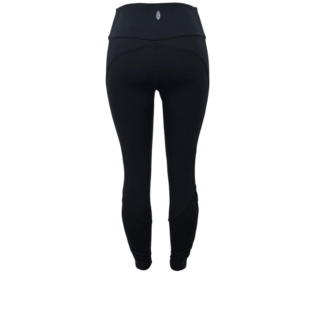 NWOT Free People Black Slit Weave High Waist Athletic Leggings | Athleisure M - Picture 8 of 16